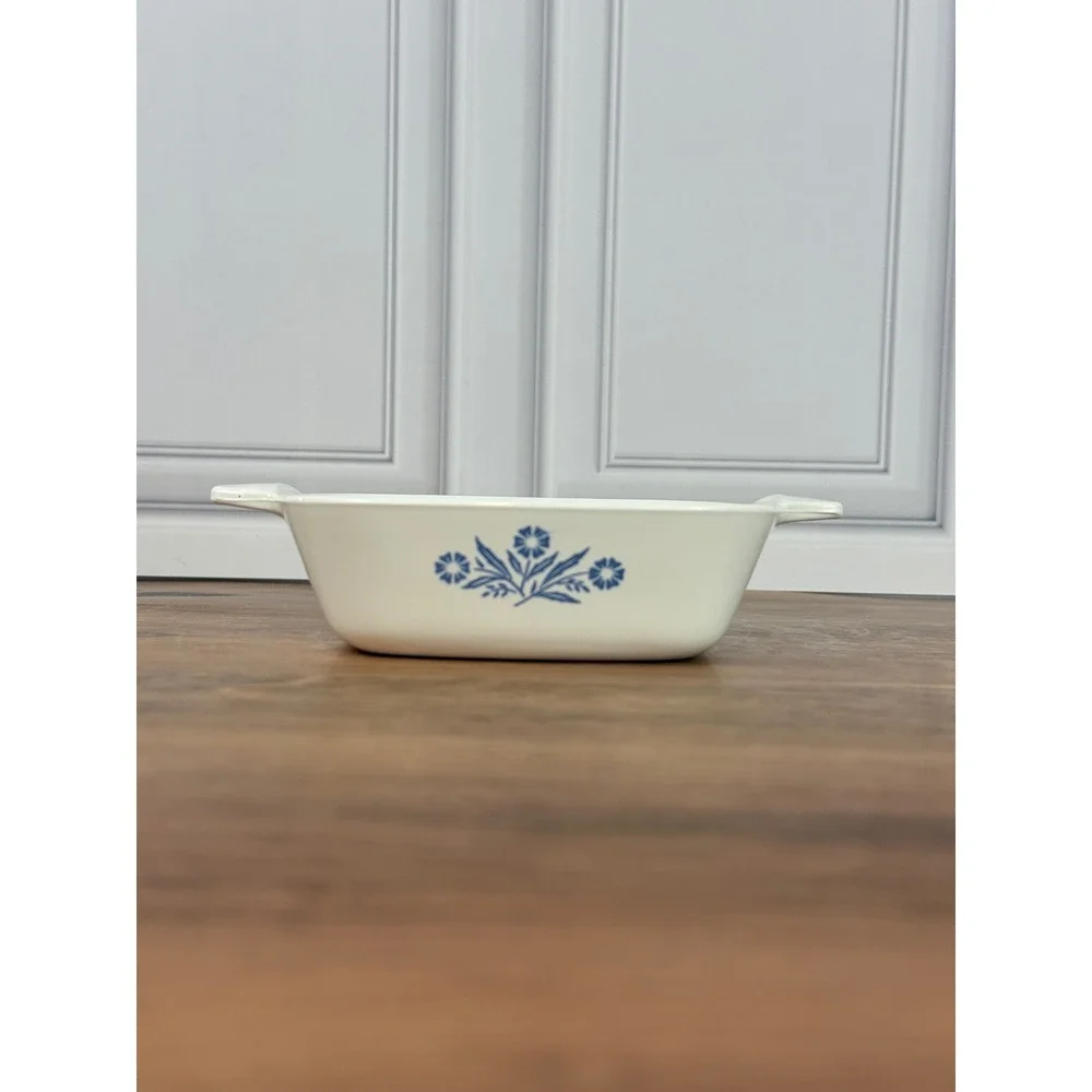 Vintage CorningWear Blue Cornflower P41 Petite Pan Casserole Dish Blue Stamp EUC